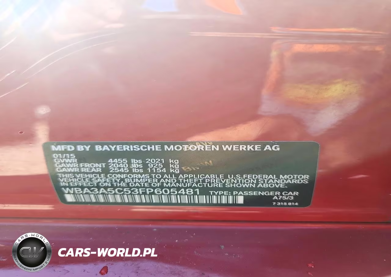 2015 BMW 328 I VIN:WBA3A5C53FP605481 - 12