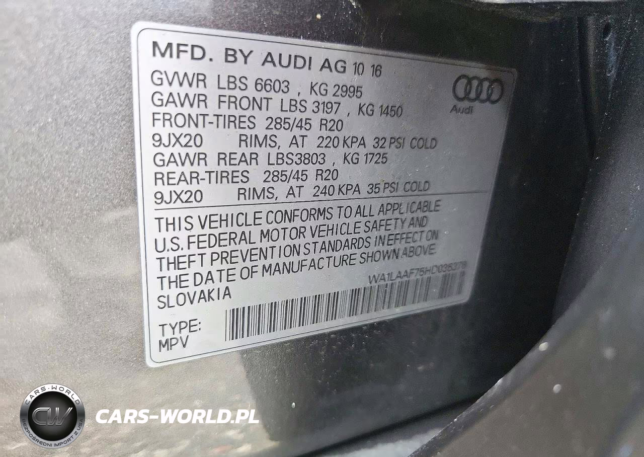 2017 Audi Q7 Premium Plus VIN:WA1LAAF75HD035376 - 14