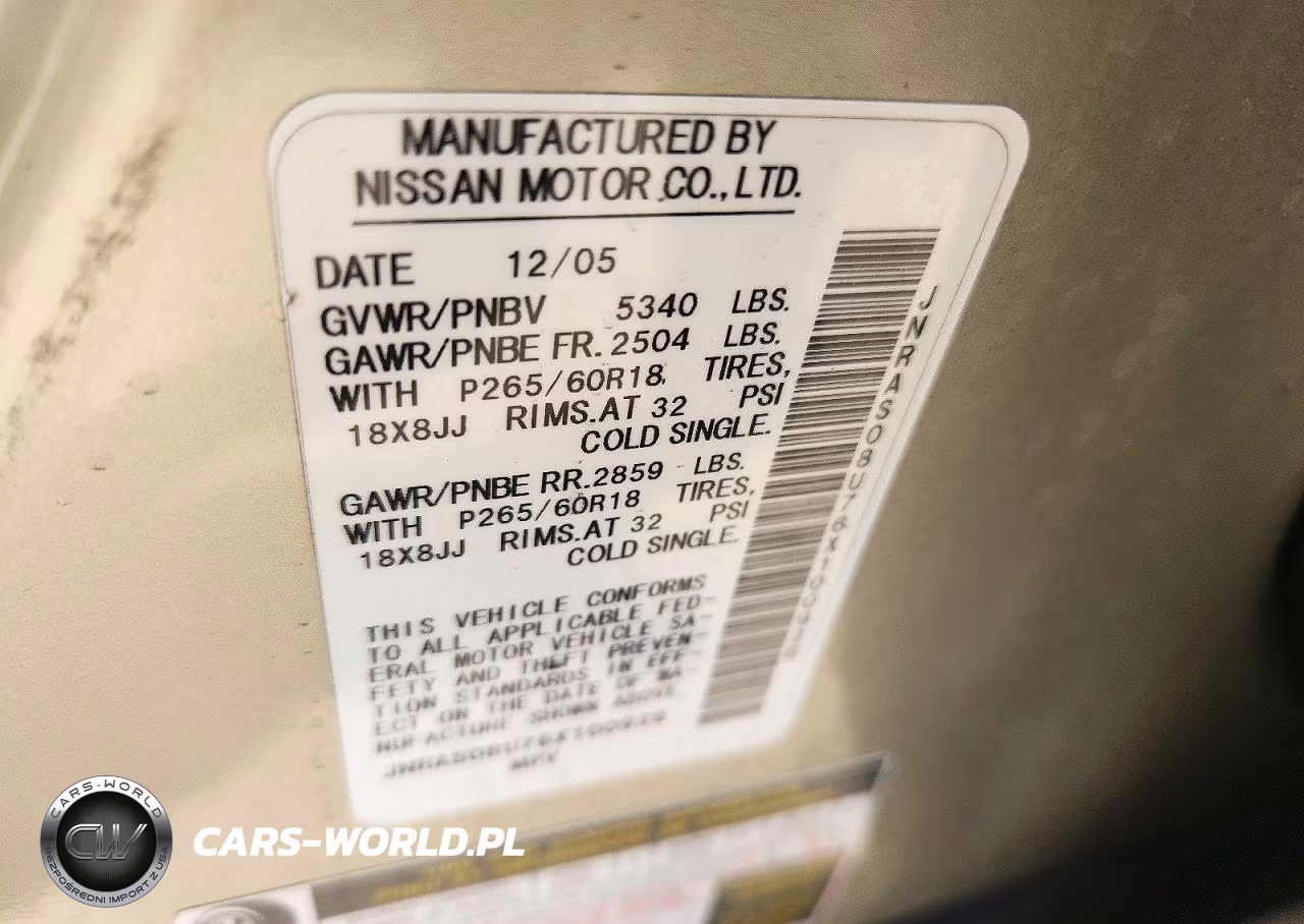 2006 Infiniti Fx35 Base VIN:JNRAS08U76X100926 - 13