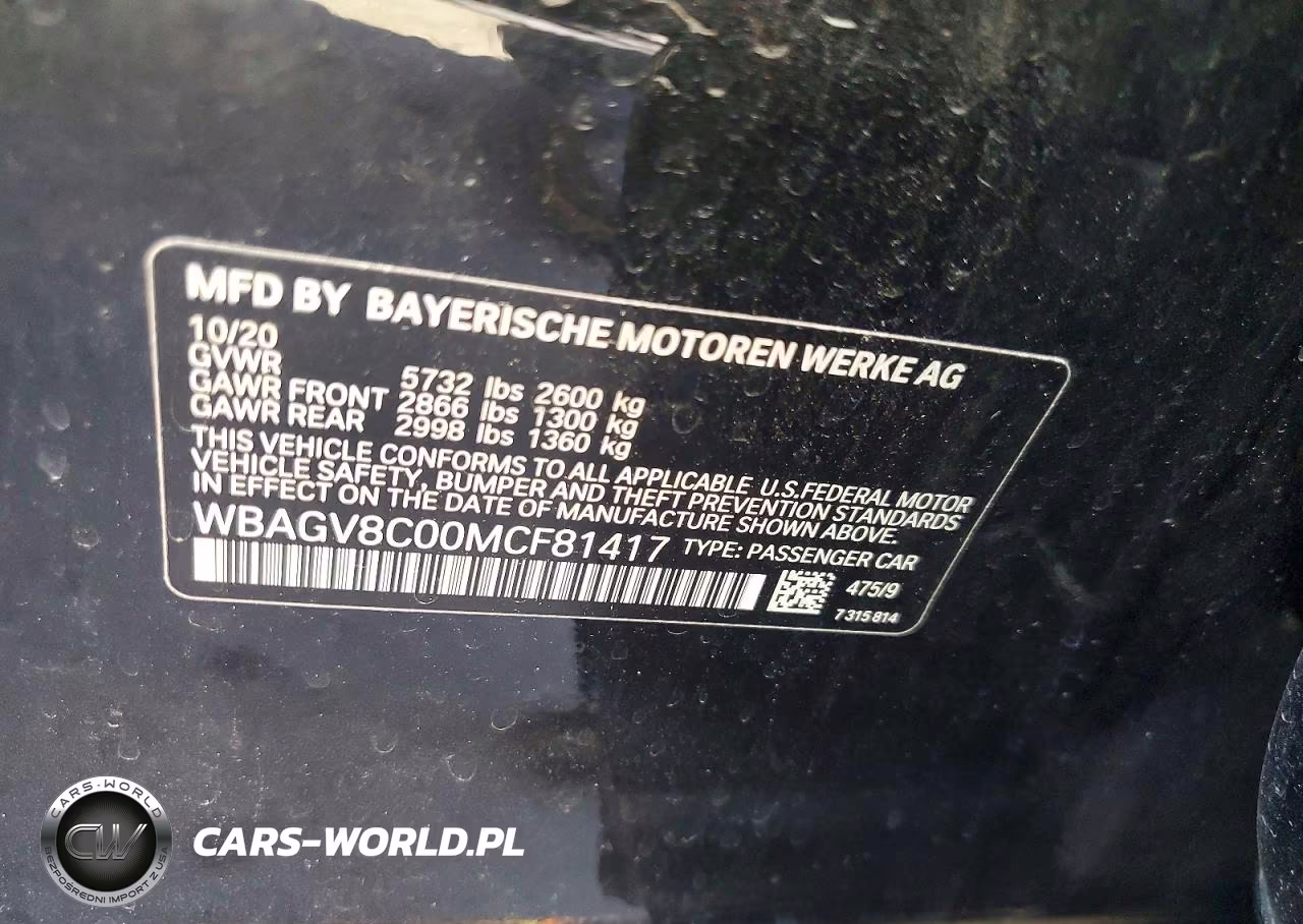 2021 BMW M850Xi VIN:WBAGV8C00MCF81417 - 12