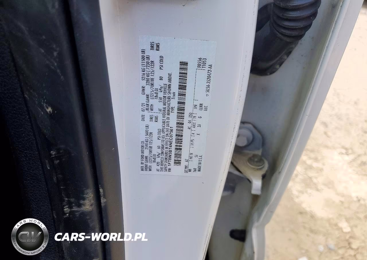 2022 Ford F350 Super Duty VIN:1FT8W3BT4NEC07561 - 12