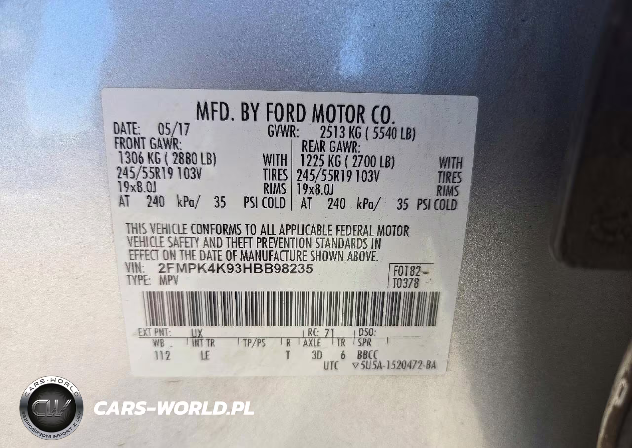2017 Ford Edge Titanium VIN:2FMPK4K93HBB98235 - 13
