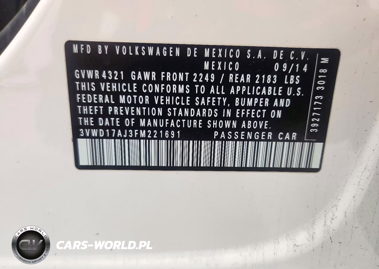2015 Volkswagen Jetta Se VIN:3VWD17AJ3FM221691 - 12