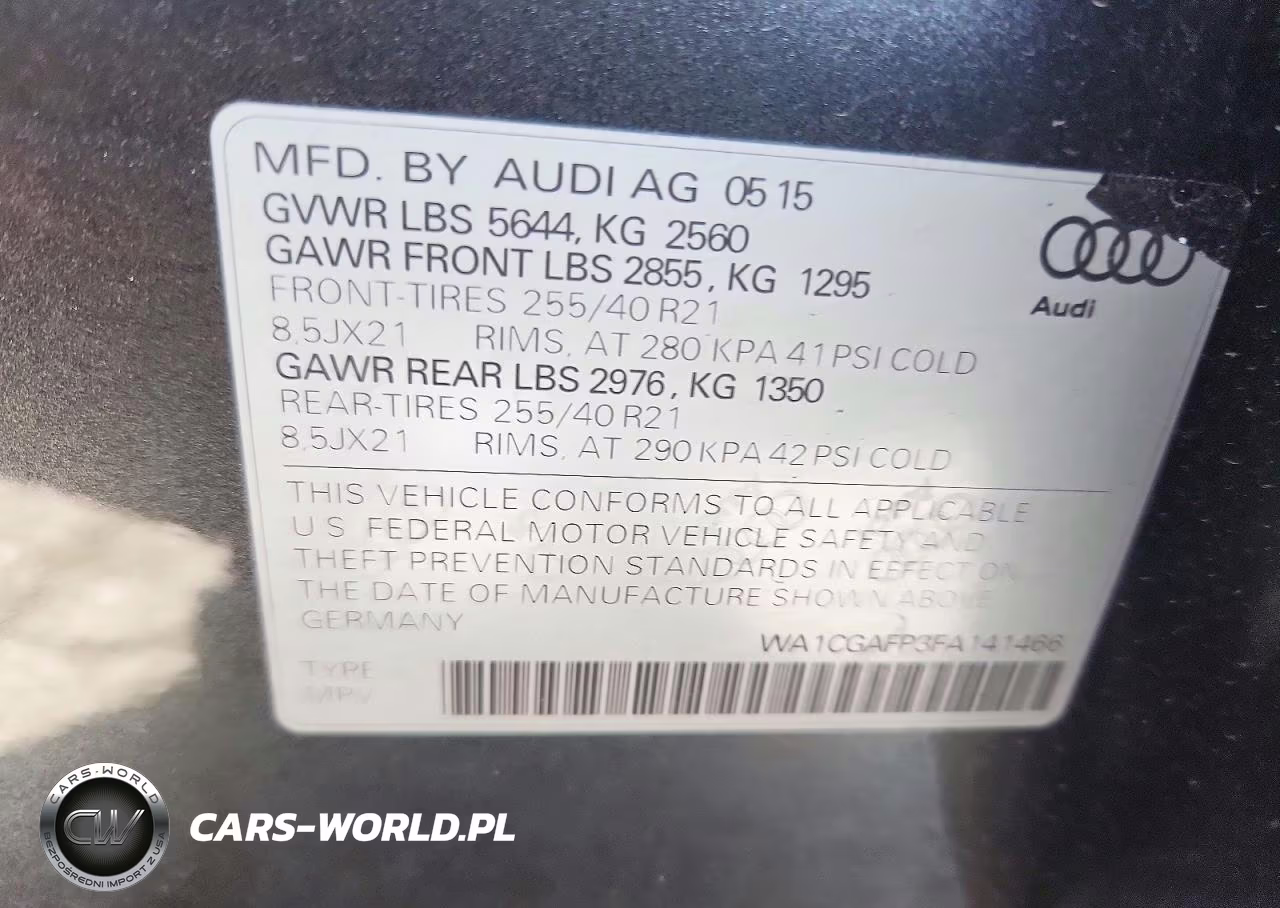 2015 Audi Sq5 Premium Plus VIN:WA1CGAFP3FA141466 - 13