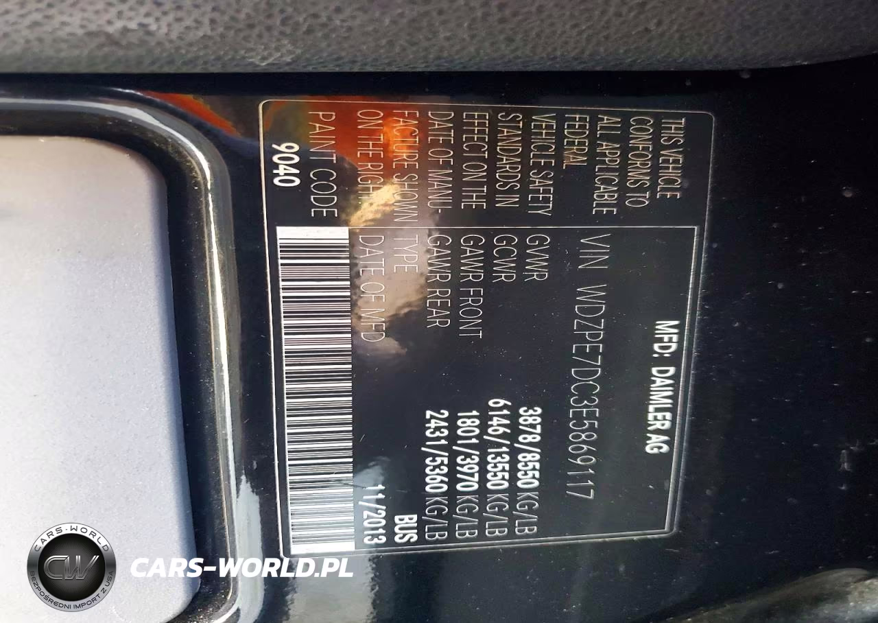 2014 Mercedes-Benz Sprinter 2500 VIN:WDZPE7DC3E5869117 - 12