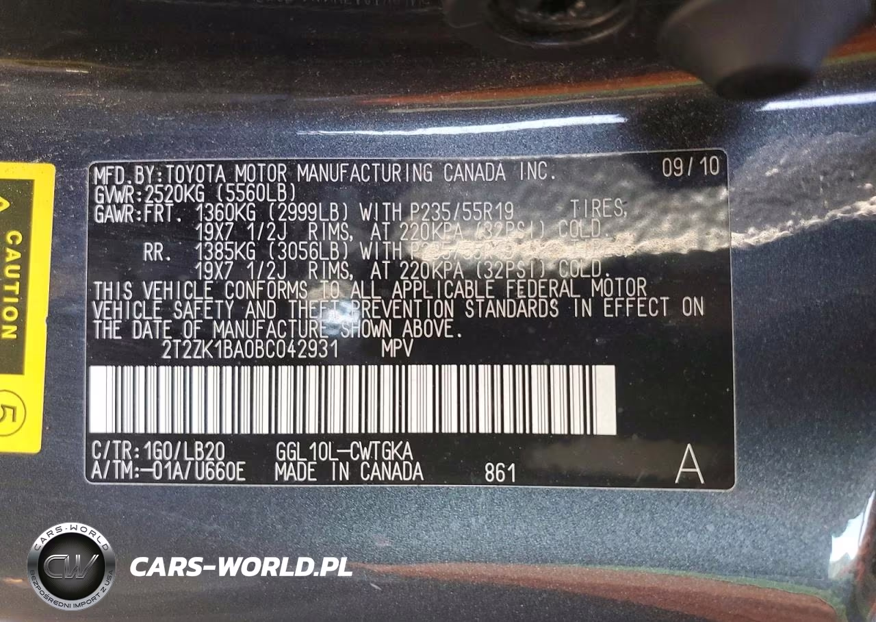 2011 Lexus Rx 350 VIN:2T2ZK1BA0BC042931 - 13