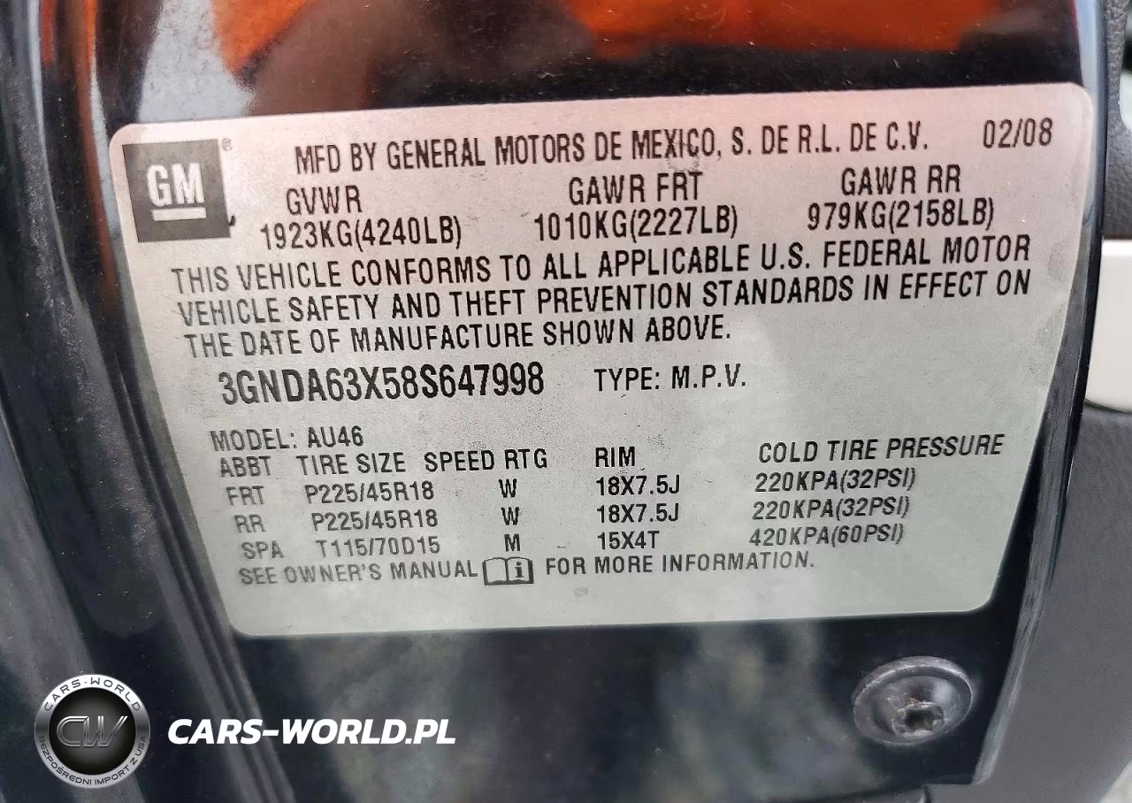 2008 Chevrolet Hhr Ss VIN:3GNDA63X58S647998 - 12
