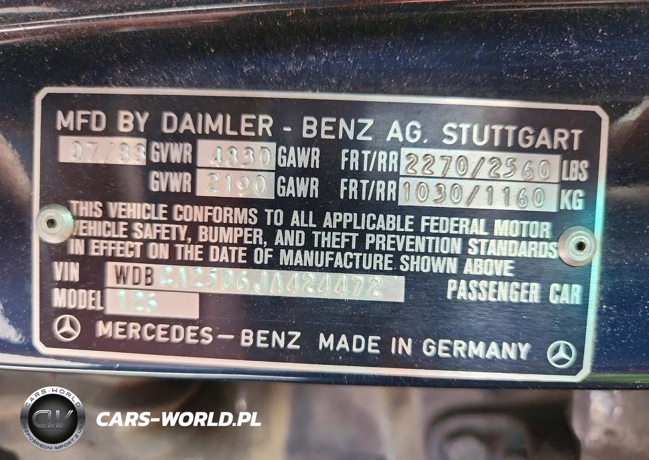 1988 Mercedes-Benz 300 Sel VIN:WDBCA25D6JA424472 - 12