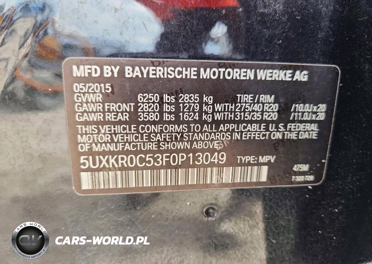 2015 BMW X5 xDrive35I VIN:5UXKR0C53F0P13049 - 14