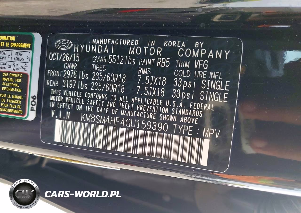 2016 Hyundai Santa Fe Se VIN:KM8SM4HF4GU159390 - 13