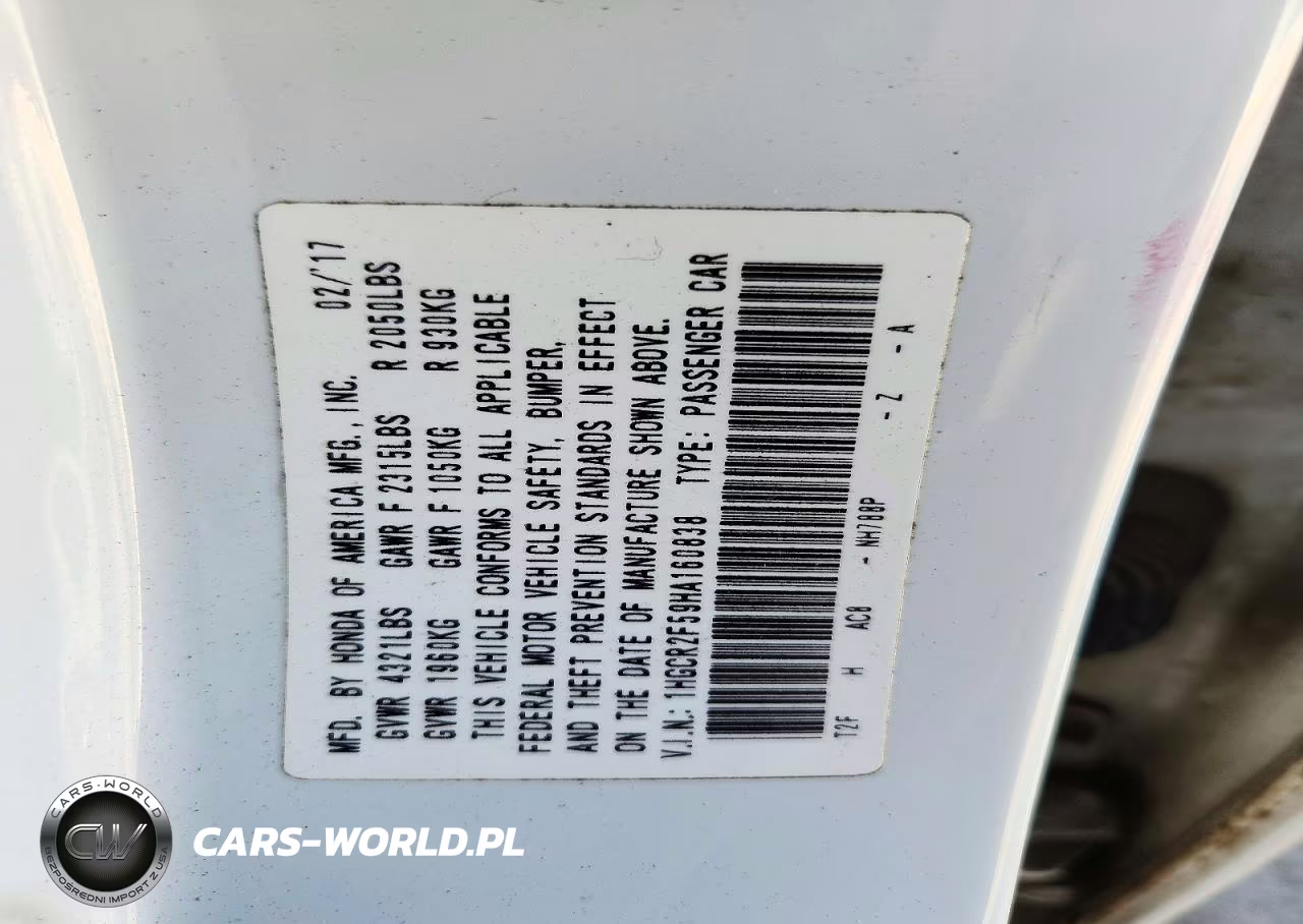 2017 Honda Accord Sport VIN:1HGCR2F59HA160838 - 12