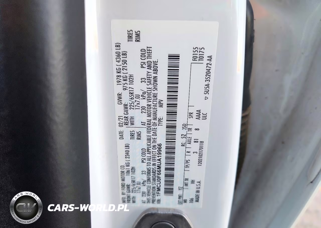 2021 Ford Escape S VIN:1FMCU0F66MUA19966 - 13