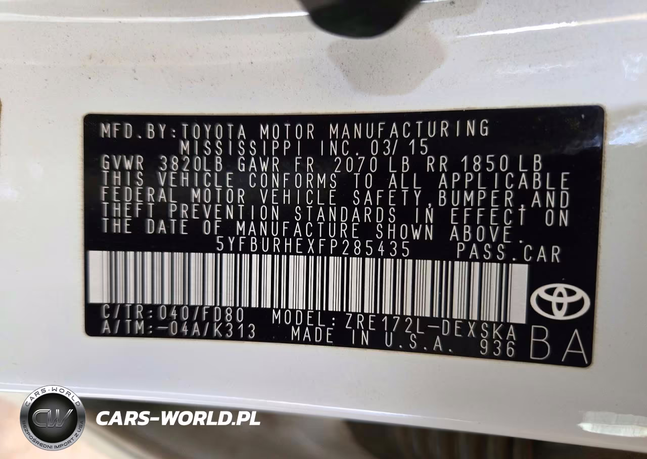 2015 Toyota Corolla S Plus VIN:5YFBURHEXFP285435 - 13