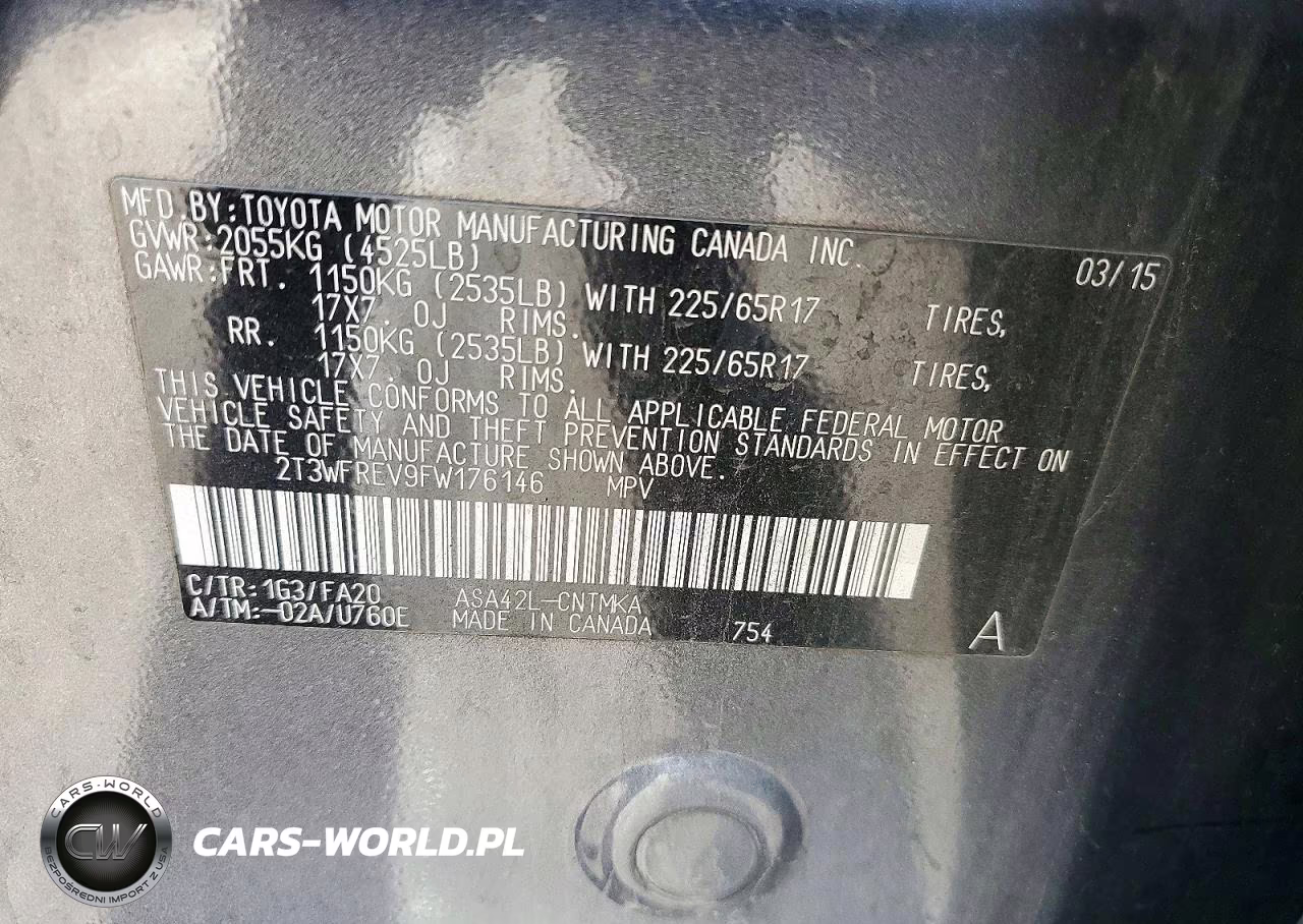 2015 Toyota Rav4 Xle VIN:2T3WFREV9FW176146 - 14