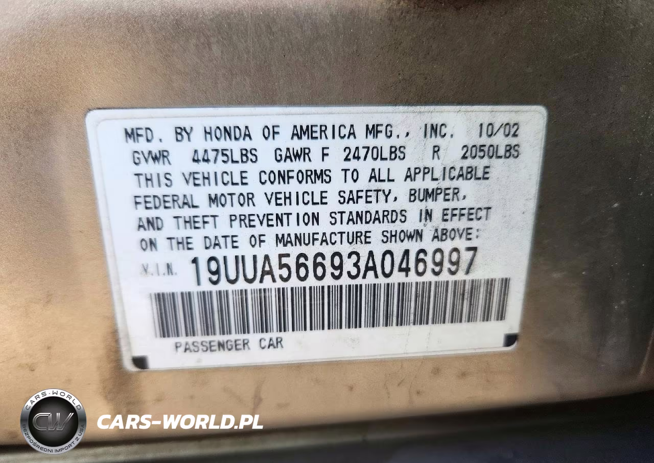 2003 Acura 3.2Tl VIN:19UUA56693A046997 - 12