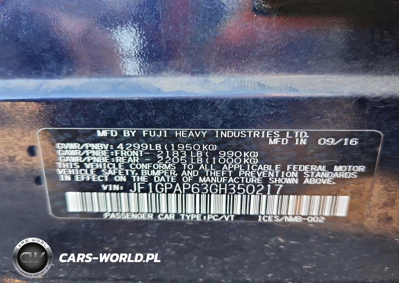 2016 Subaru Impreza Sport Premium VIN:JF1GPAP63GH350217 - 12