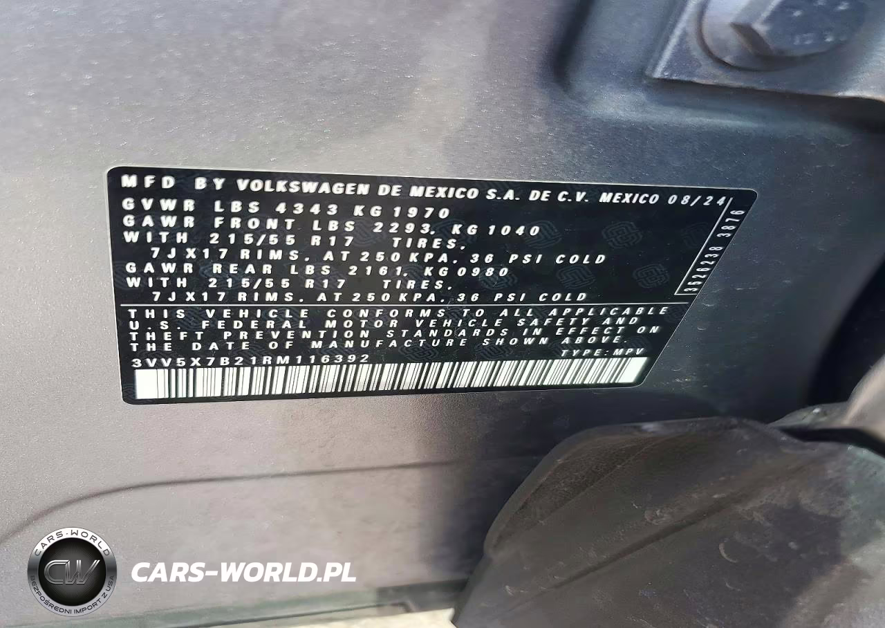2024 Volkswagen Taos S VIN:3VV5X7B21RM116392 - 13