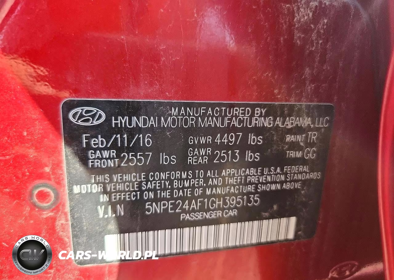 2016 Hyundai Sonata Se VIN:5NPE24AF1GH395135 - 12