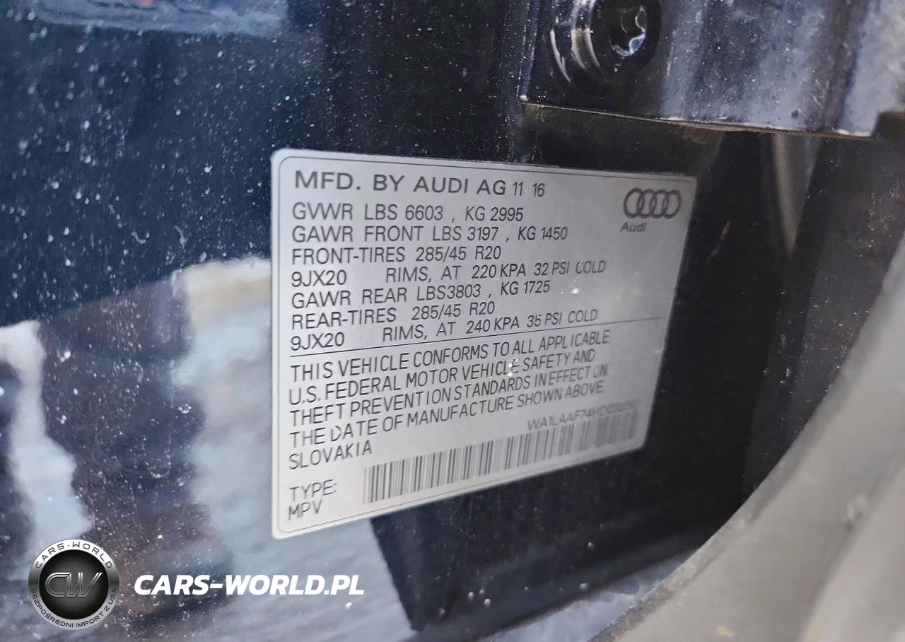 2017 Audi Q7 Premium Plus VIN:WA1LAAF74HD036082 - 13