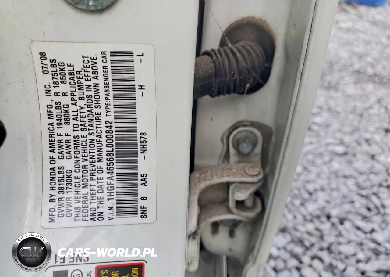 HONDA CIVIC GX VIN:1HGFA46568L000842 - 12