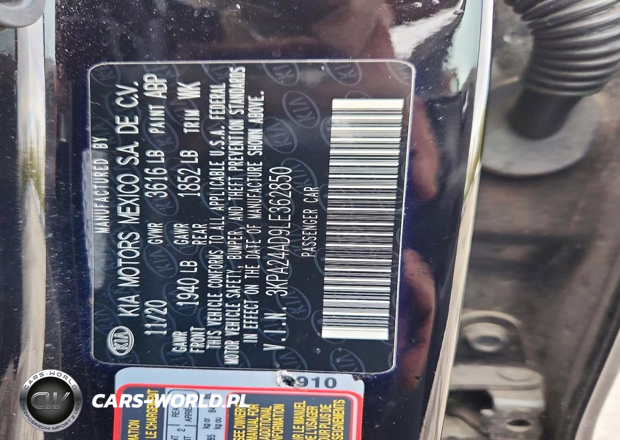 2020 Kia Rio Lx VIN:3KPA24AD9LE362850 - 12