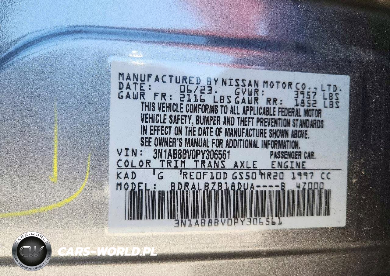 2023 Nissan Sentra S VIN:3N1AB8BV0PY306561 - 12