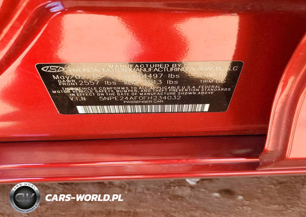 2015 Hyundai Sonata Se VIN:5NPE24AF0FH234032 - 12