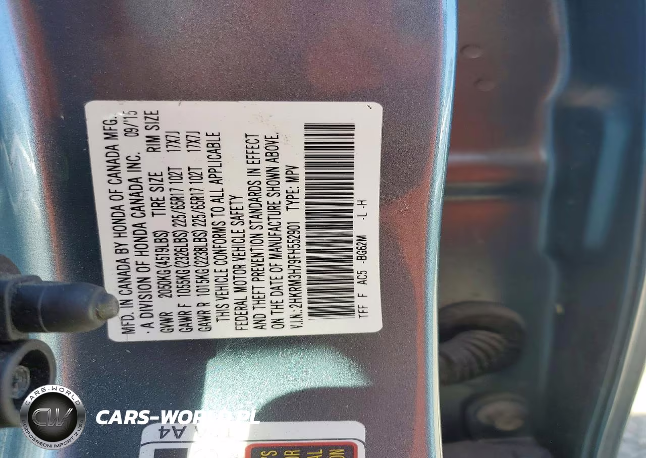 2015 Honda Cr-V Exl VIN:2HKRM3H79FH552901 - 14