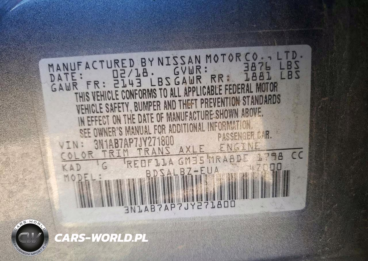 2018 Nissan Sentra S VIN:3N1AB7AP7JY271800 - 12