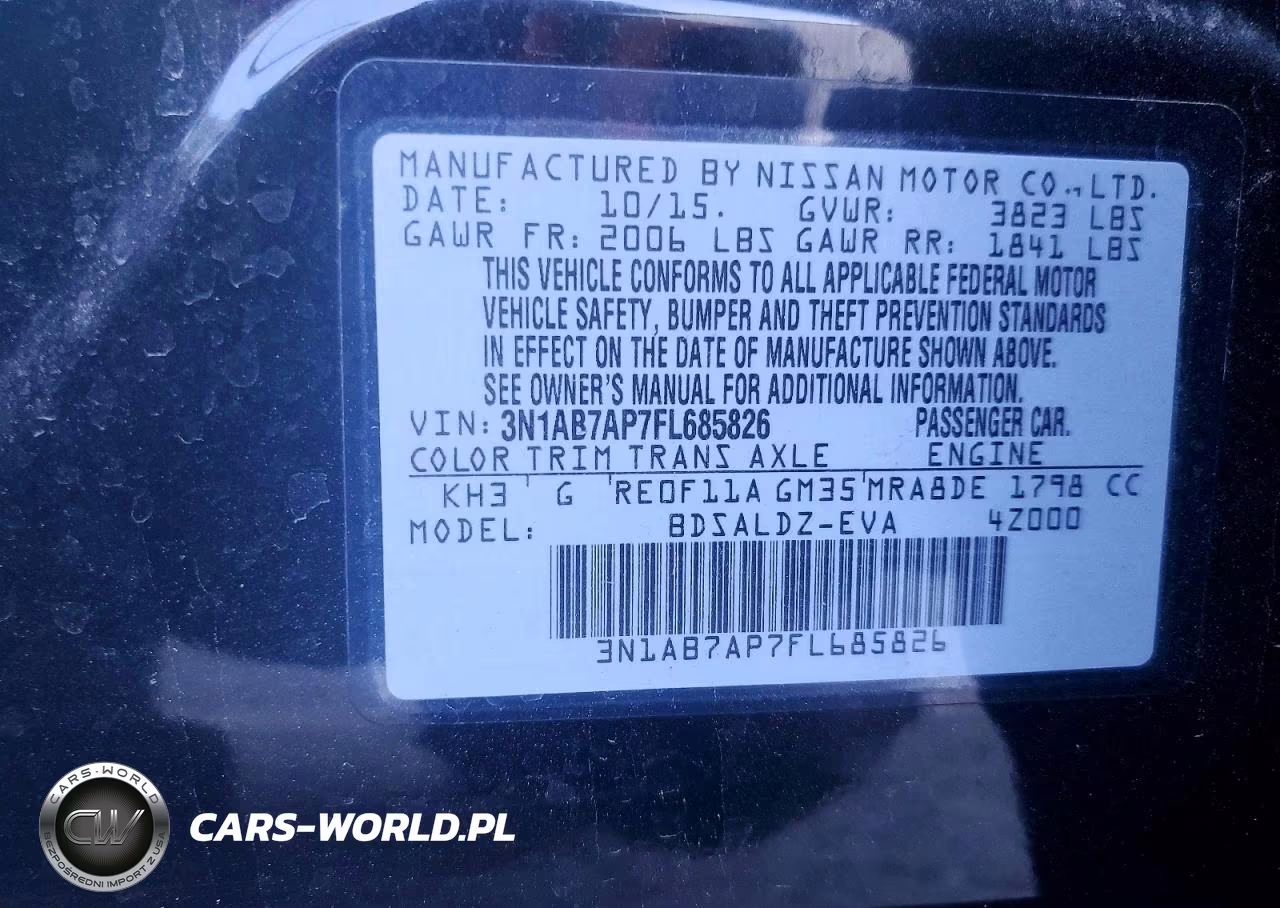 2015 Nissan Sentra Sv VIN:3N1AB7AP7FL685826 - 12