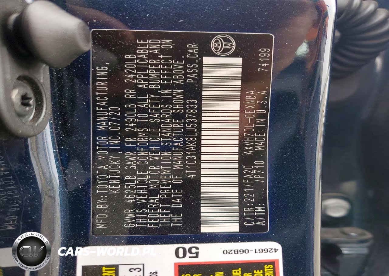 2020 Toyota Camry Le VIN:4T1C31AK8LU537833 - 12