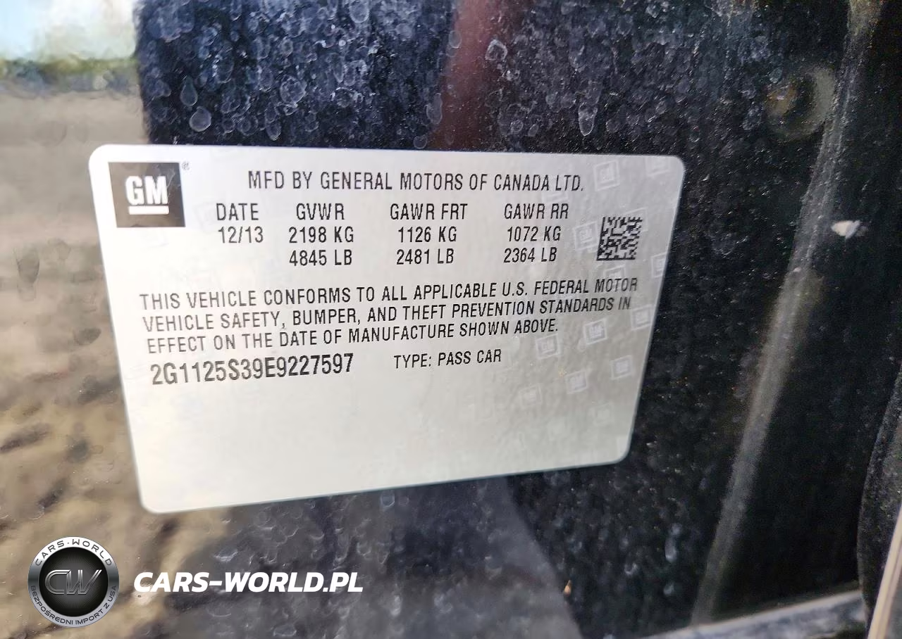 2014 Chevrolet Impala Lt VIN:2G1125S39E9227597 - 12