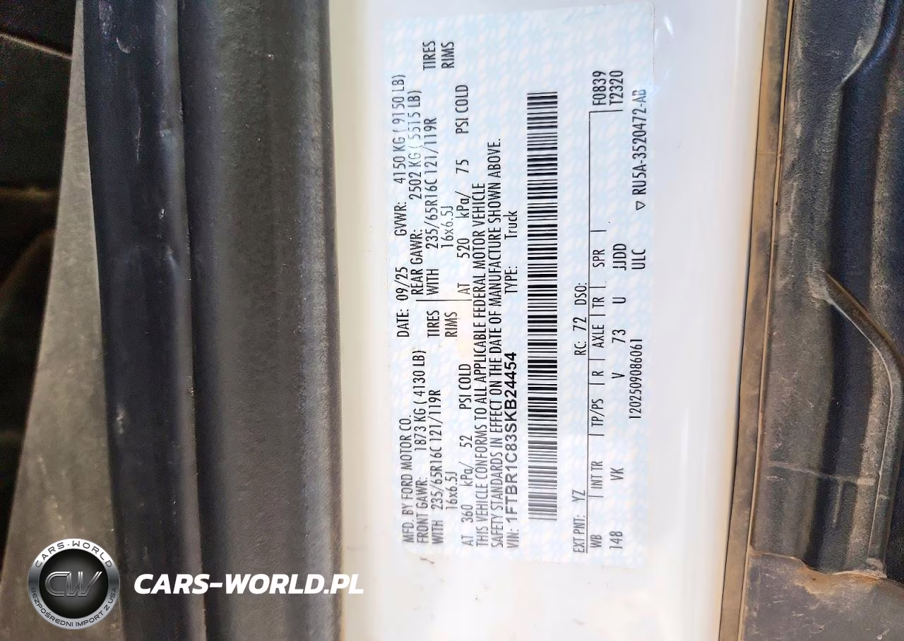 2025 Ford Transit T-250 VIN:1FTBR1C83SKB24454 - 13