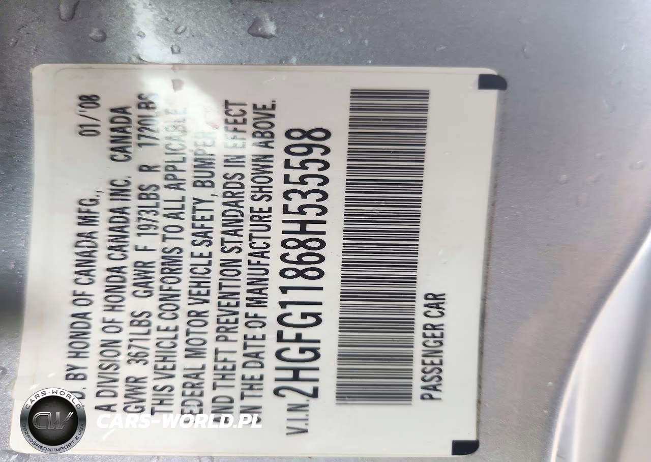 2008 Honda Civic Ex VIN:2HGFG11868H535598 - 12