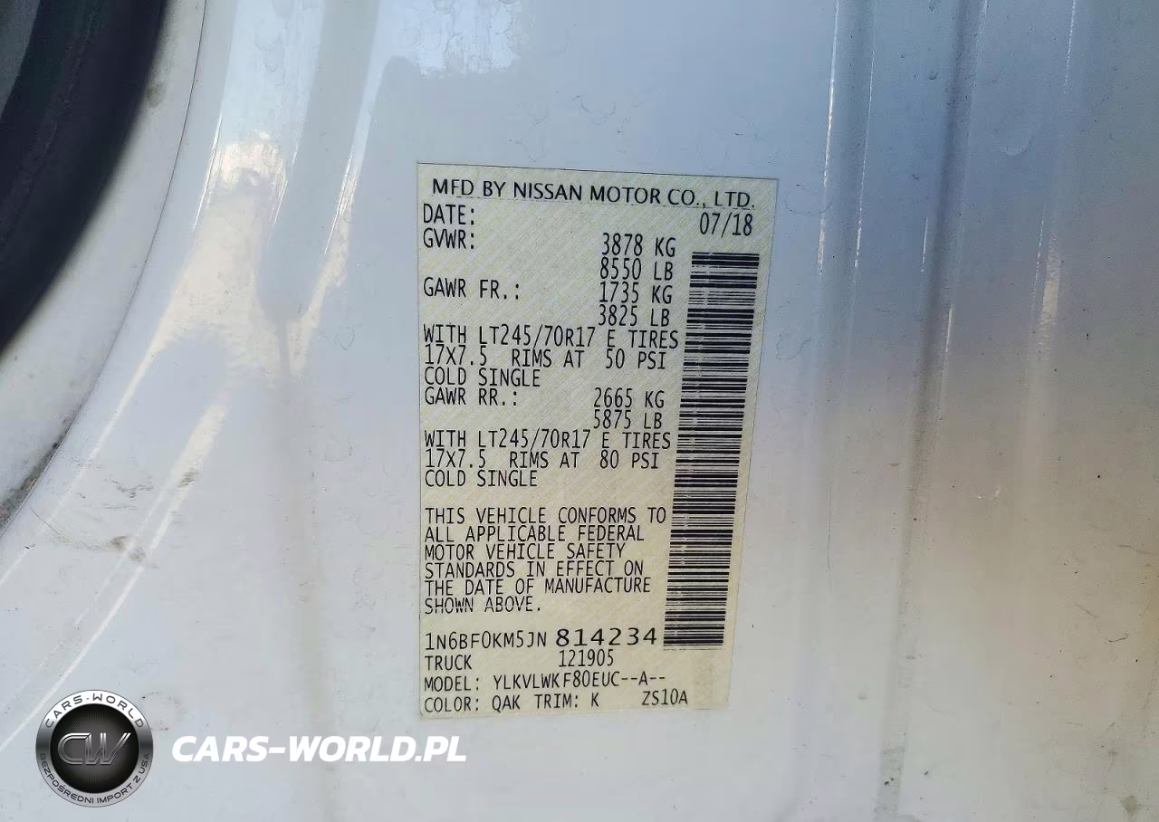 2018 Nissan Nv 1500 S VIN:1N6BF0KM5JN814234 - 13