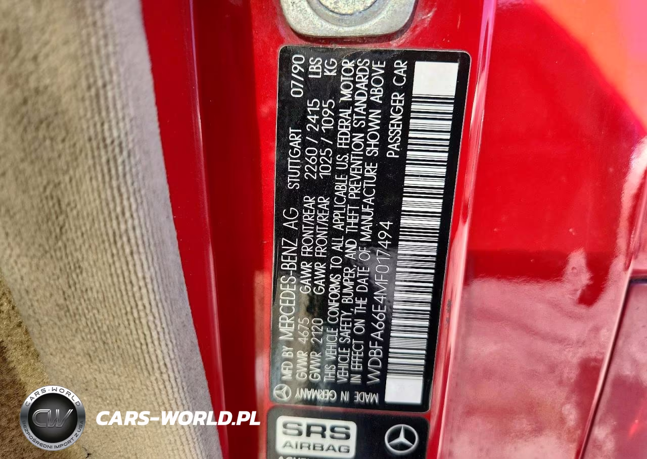 1991 Mercedes-Benz 500 Sl VIN:WDBFA66E4MF017494 - 13