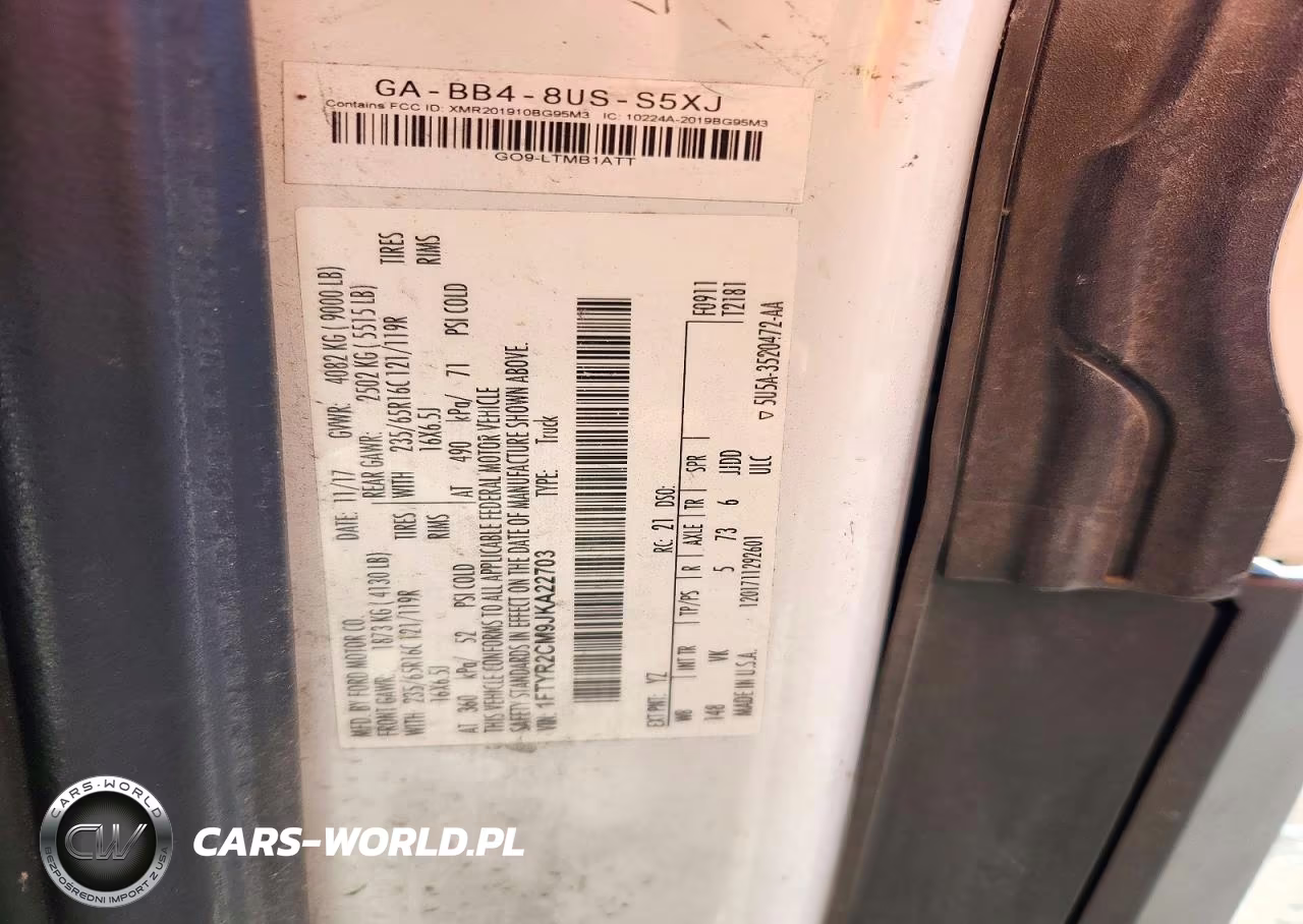 2018 Ford Transit T-250 VIN:1FTYR2CM9JKA22703 - 13