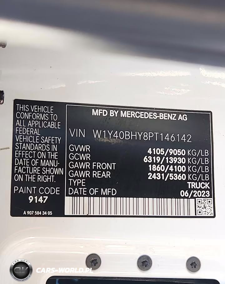 2023 Mercedes-Benz Sprinter 2500 VIN:W1Y40BHY8PT146142 - 12