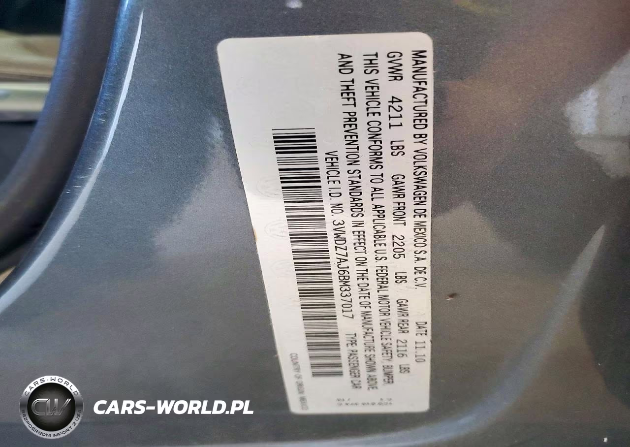 2011 Volkswagen Jetta Se VIN:3VWDZ7AJ6BM337017 - 12