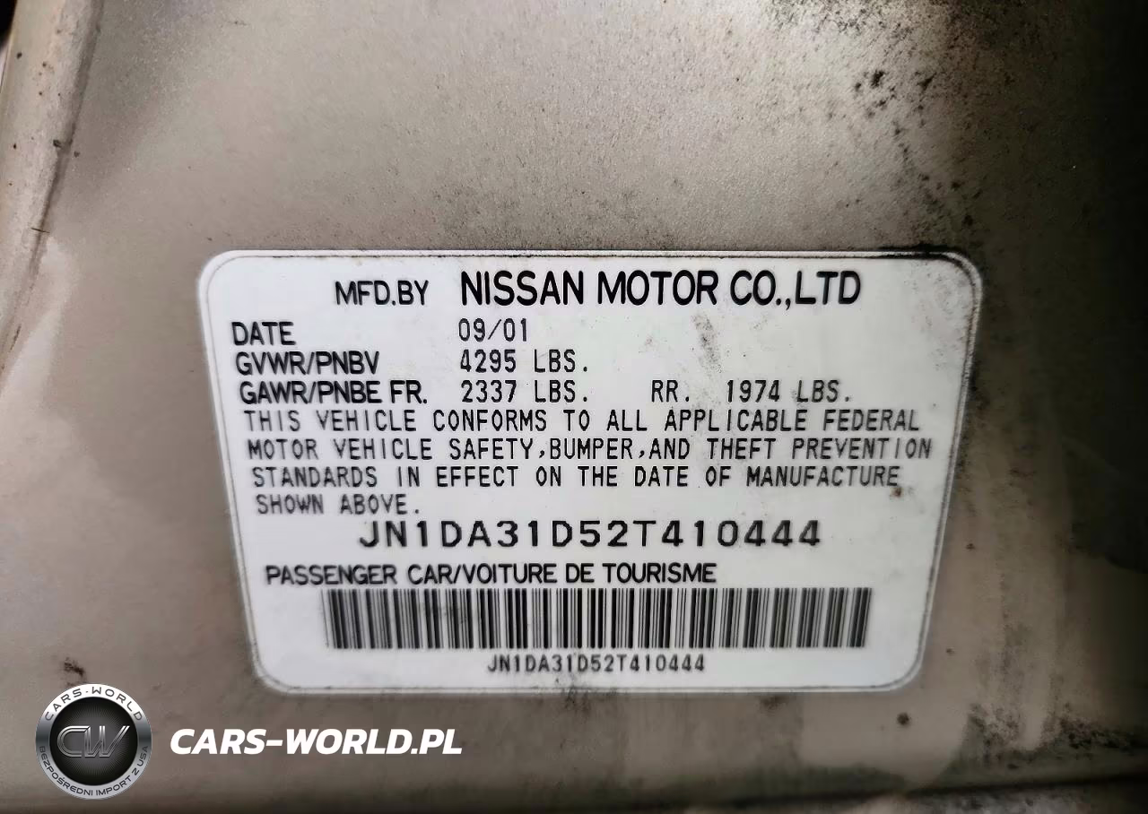 2002 Nissan Maxima VIN:JN1DA31D52T410444 - 12