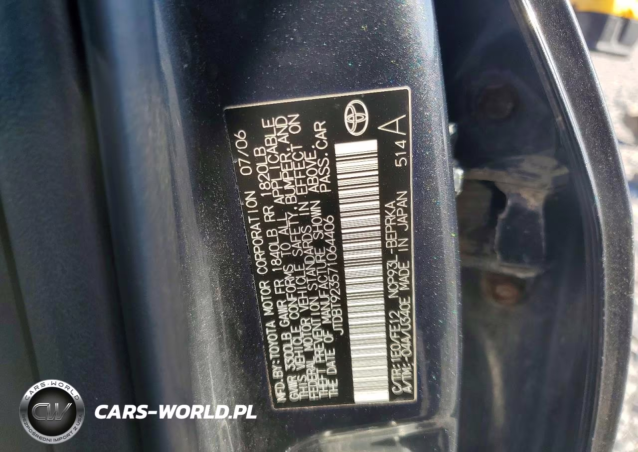 2007 Toyota Yaris Base VIN:JTDBT923571064406 - 13