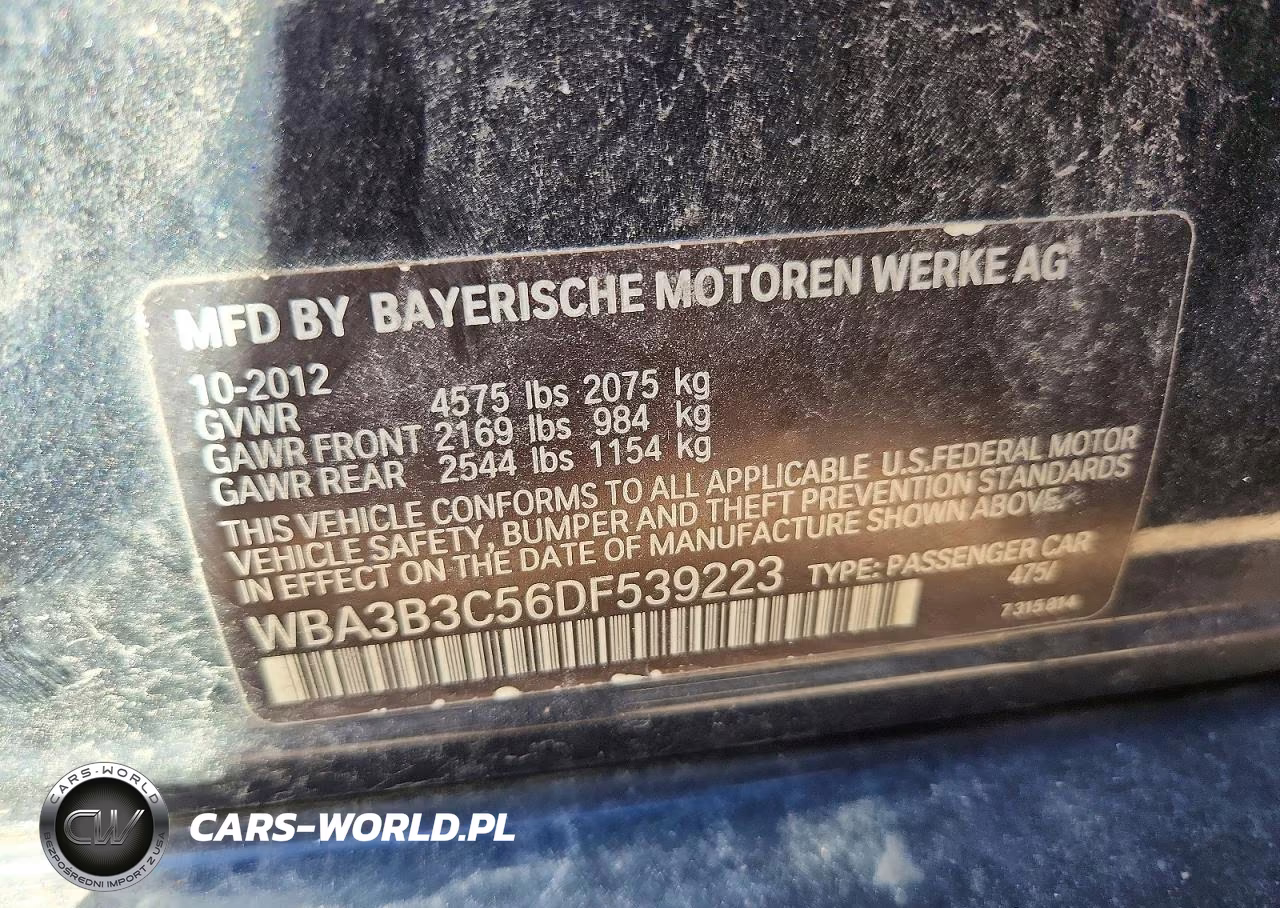 2013 BMW 328 Xi VIN:WBA3B3C56DF539223 - 12