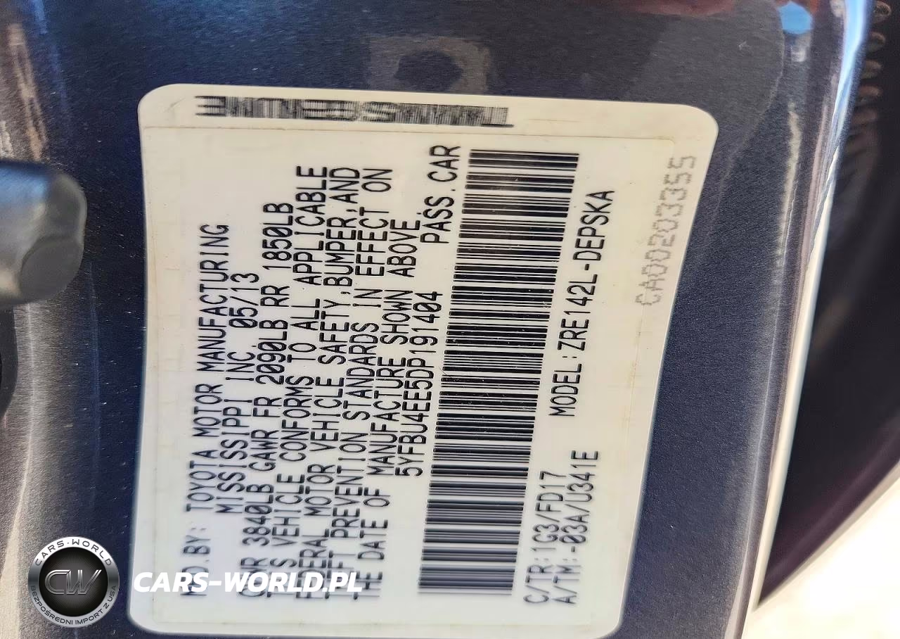 2013 Toyota Corolla S VIN:5YFBU4EE5DP191404 - 12