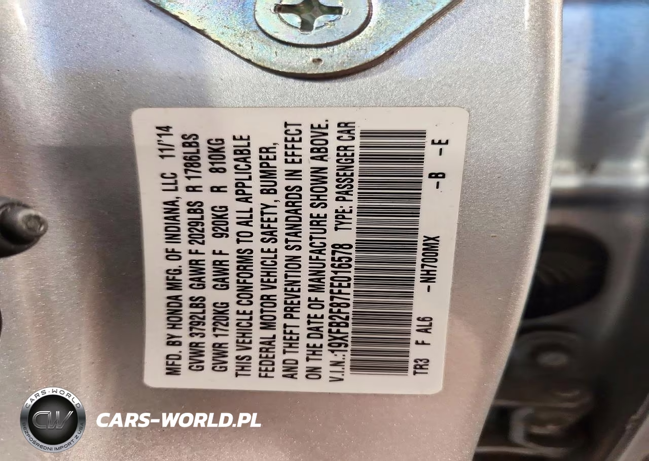 2015 Honda Civic Ex VIN:19XFB2F87FE016578 - 13