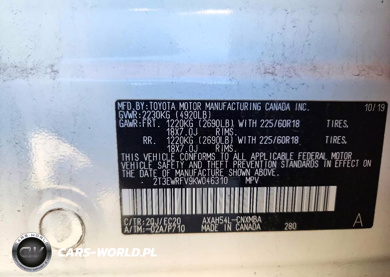 2019 Toyota Rav4 Xse VIN:2T3EWRFV9KW046310 - 12