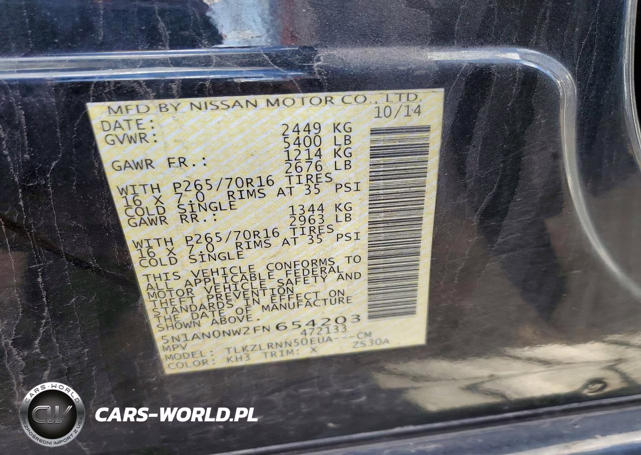 2015 Nissan Xterra S VIN:5N1AN0NW2FN654203 - 13
