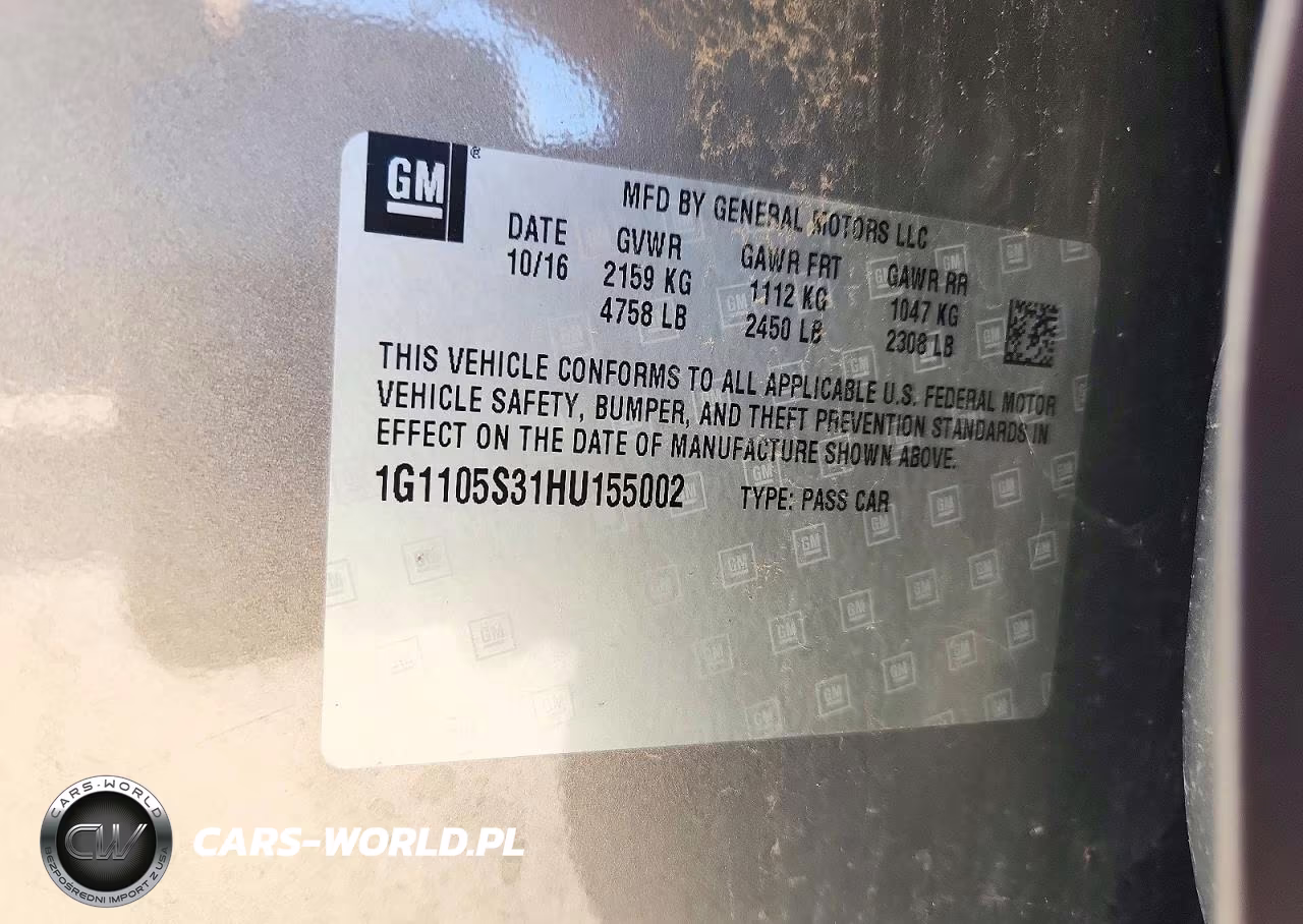 2017 Chevrolet Impala Lt VIN:1G1105S31HU155002 - 12