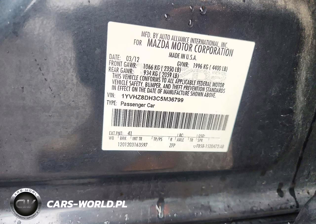 2012 Mazda 6 I VIN:1YVHZ8DH3C5M36799 - 12
