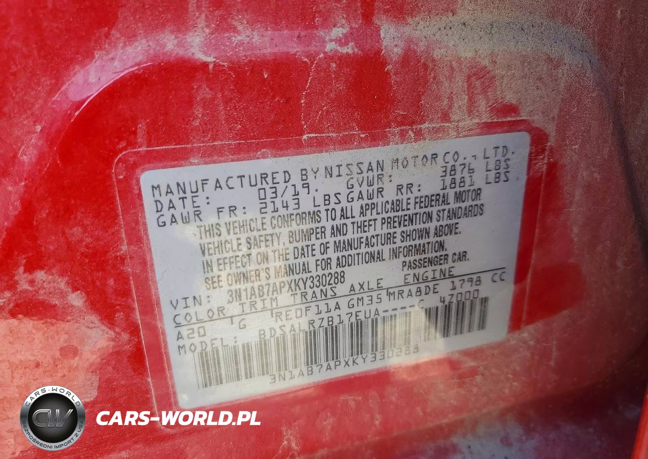 2019 Nissan Sentra Sr VIN:3N1AB7APXKY330288 - 12