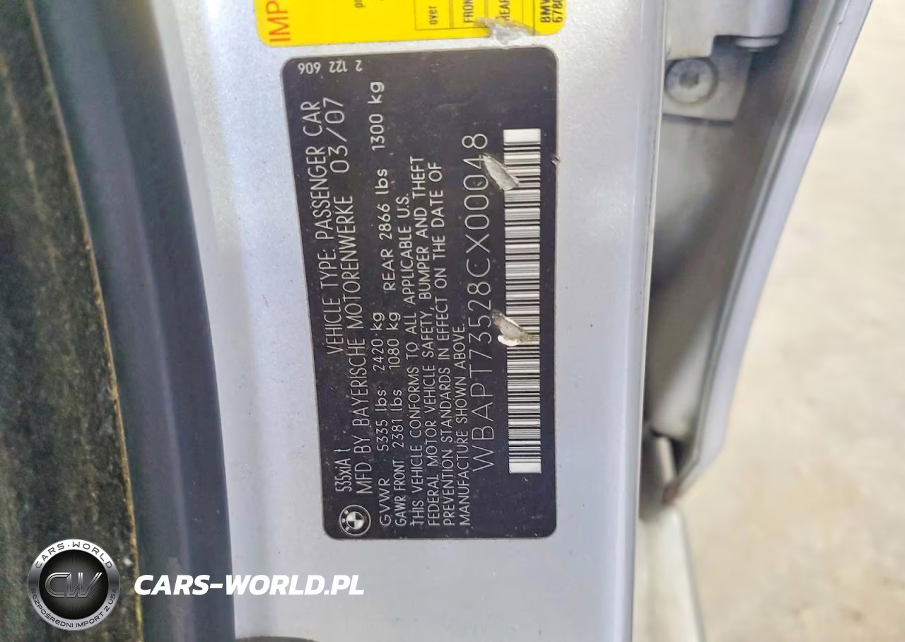 2008 BMW 535 Xi VIN:WBAPT73528CX00048 - 12
